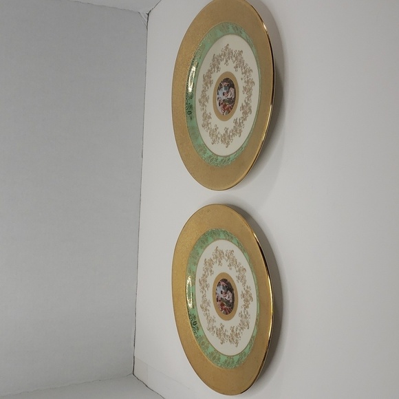 2 Le Mieux China 24 karat hand decorated 9" plates - Picture 1 of 7